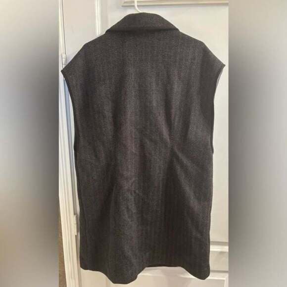 CAbi Womens Gray Black Novel Open Front Vest Long Duster Size M/L Herringbone - Picture 3 of 9